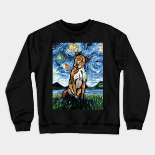 Brown Pitbull Night Crewneck Sweatshirt